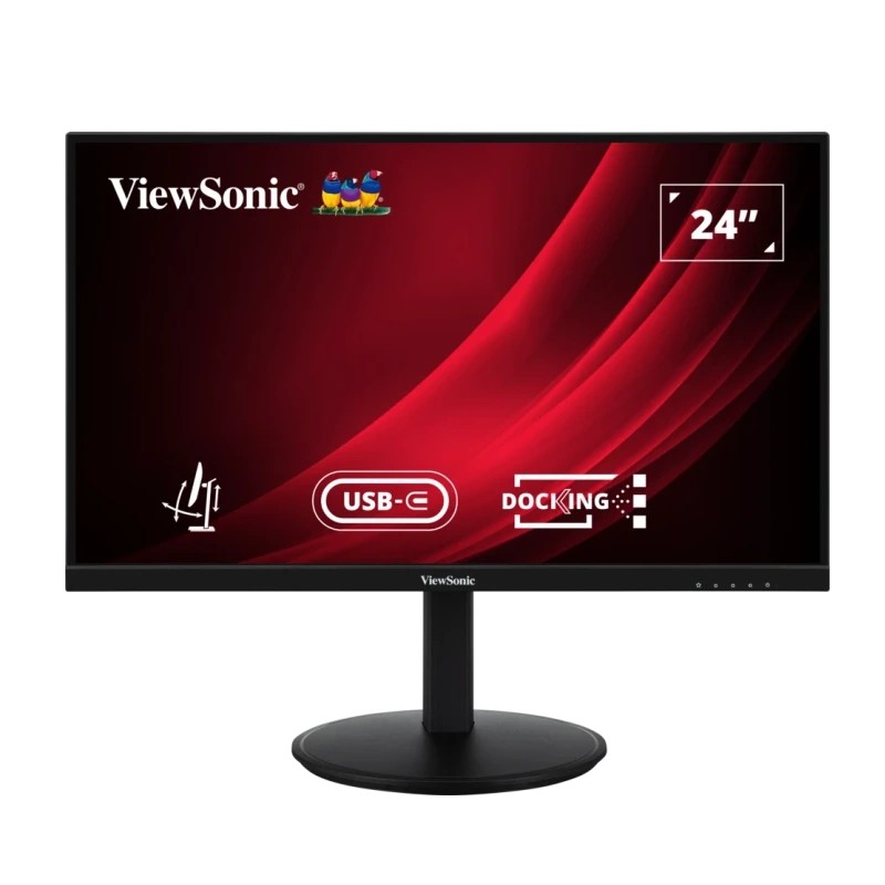 ViewSonic VG2409U-2 LED Office Monitor 60 cm (23,8 Zoll) Schwenk und höhenverstellbar mit USB-C Dockingstation, Full HD, 16:9, 4