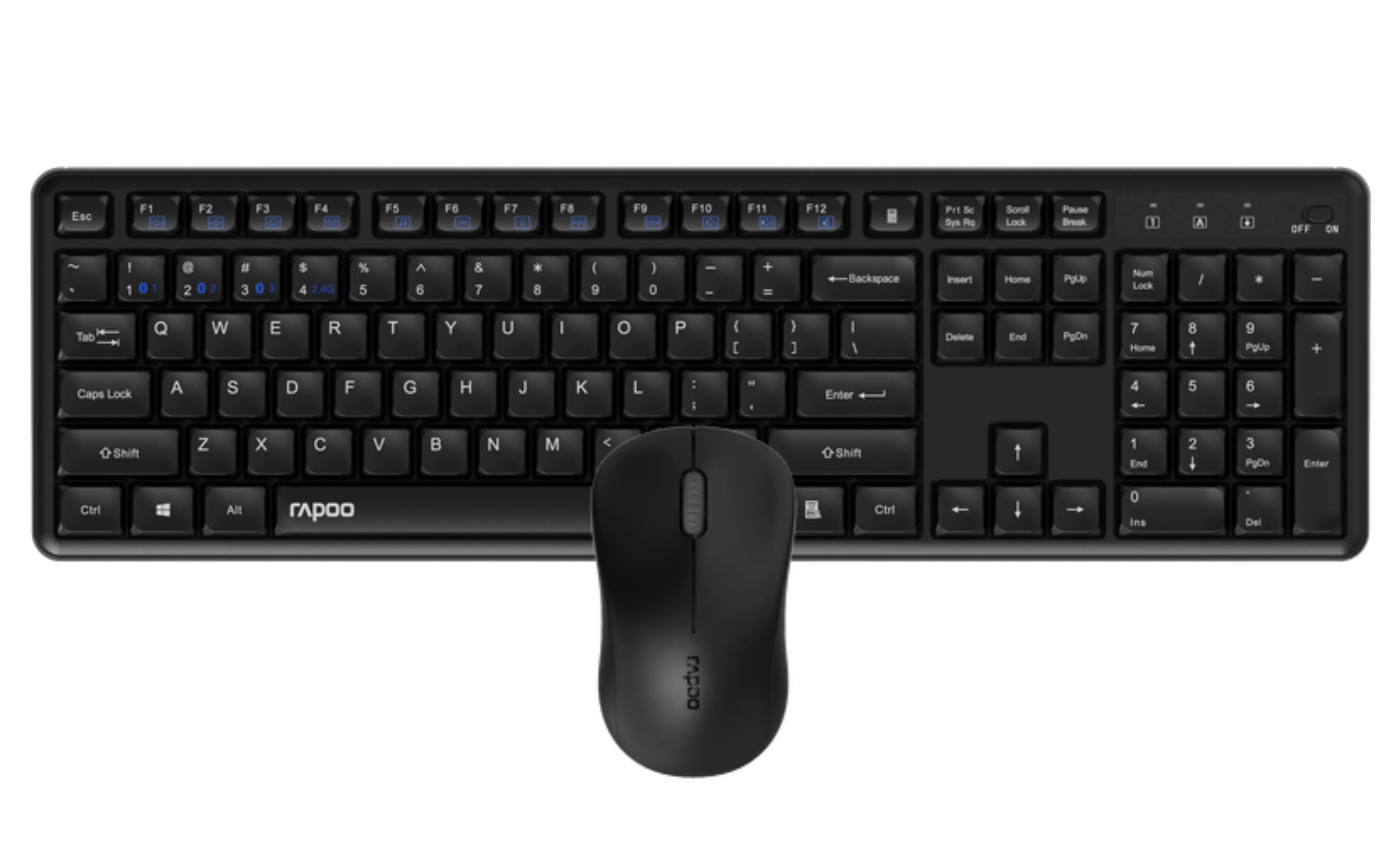 Rapoo 8150M Silent Kabelloses Multimodus-Desktop-Set Schwarz