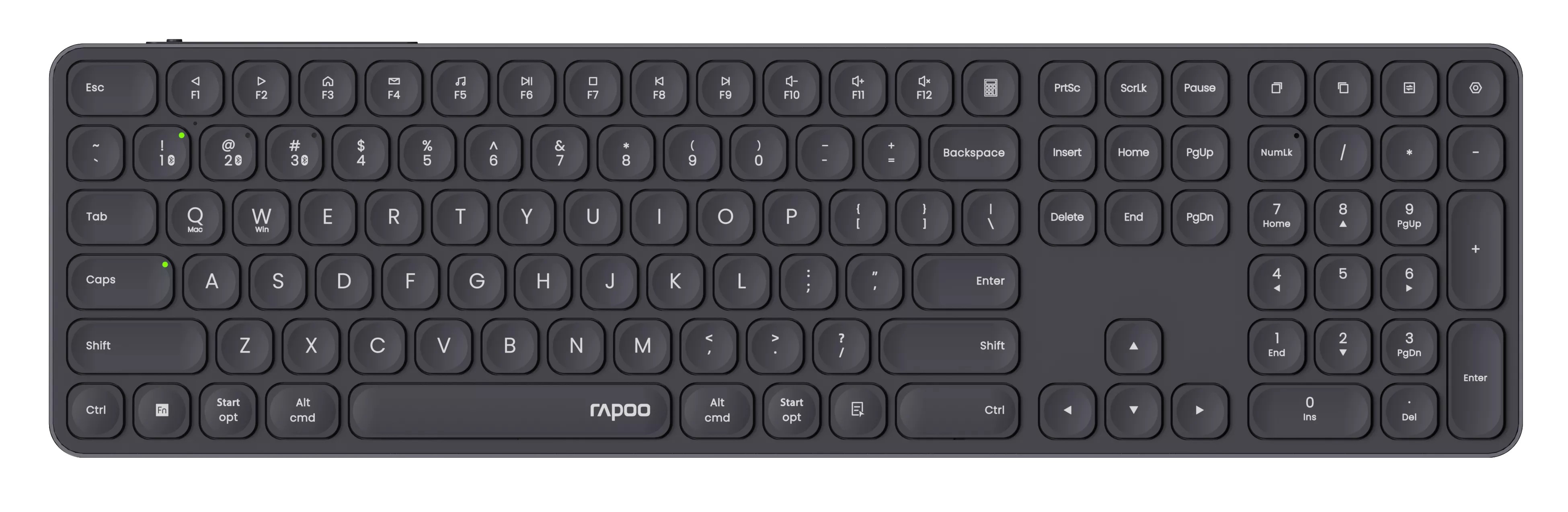 Rapoo E9810M Kabellose Multi-Modus Tastatur Schwarz