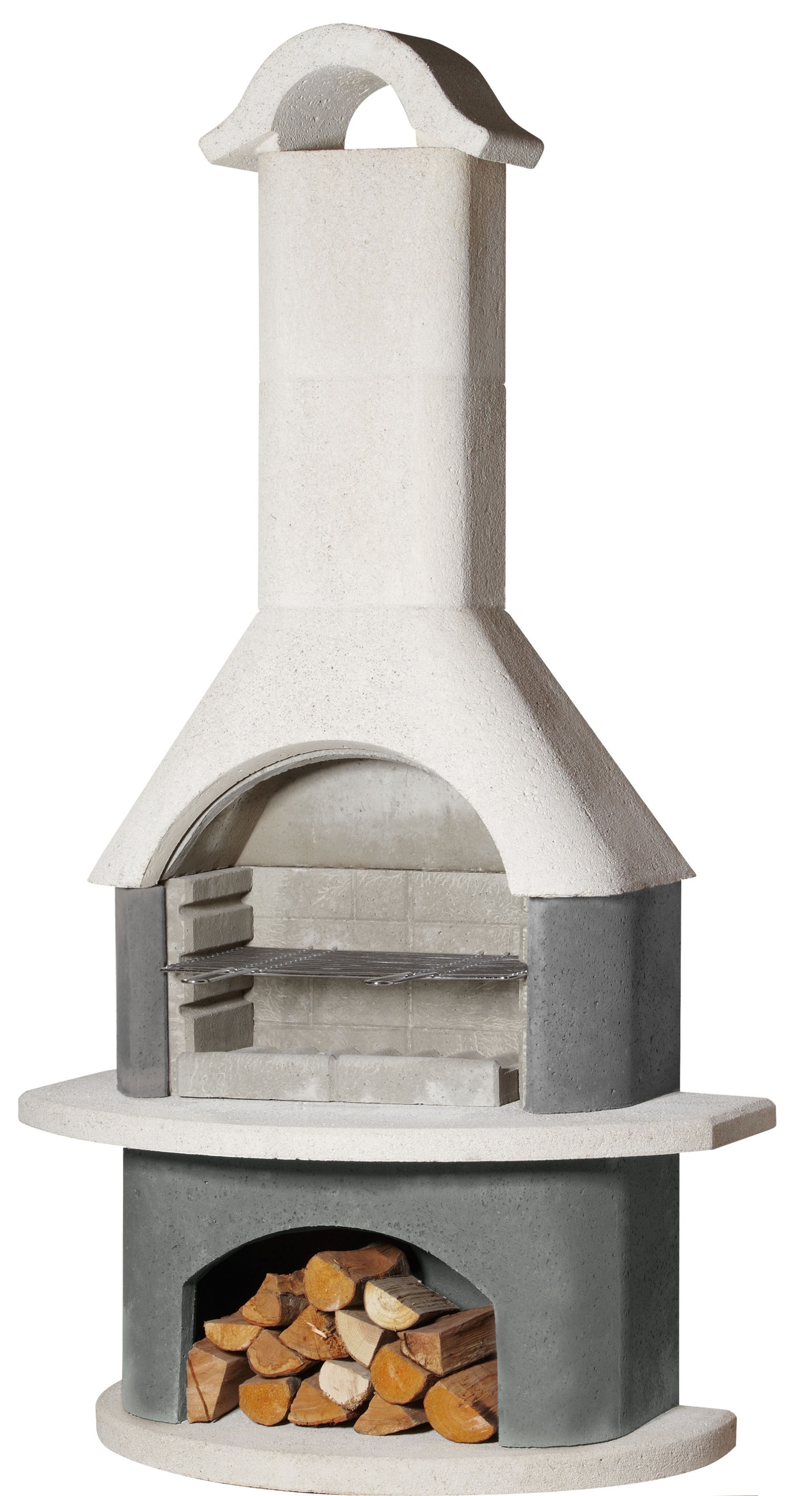 Gartengrillkamin Meran weiß-anthrazit