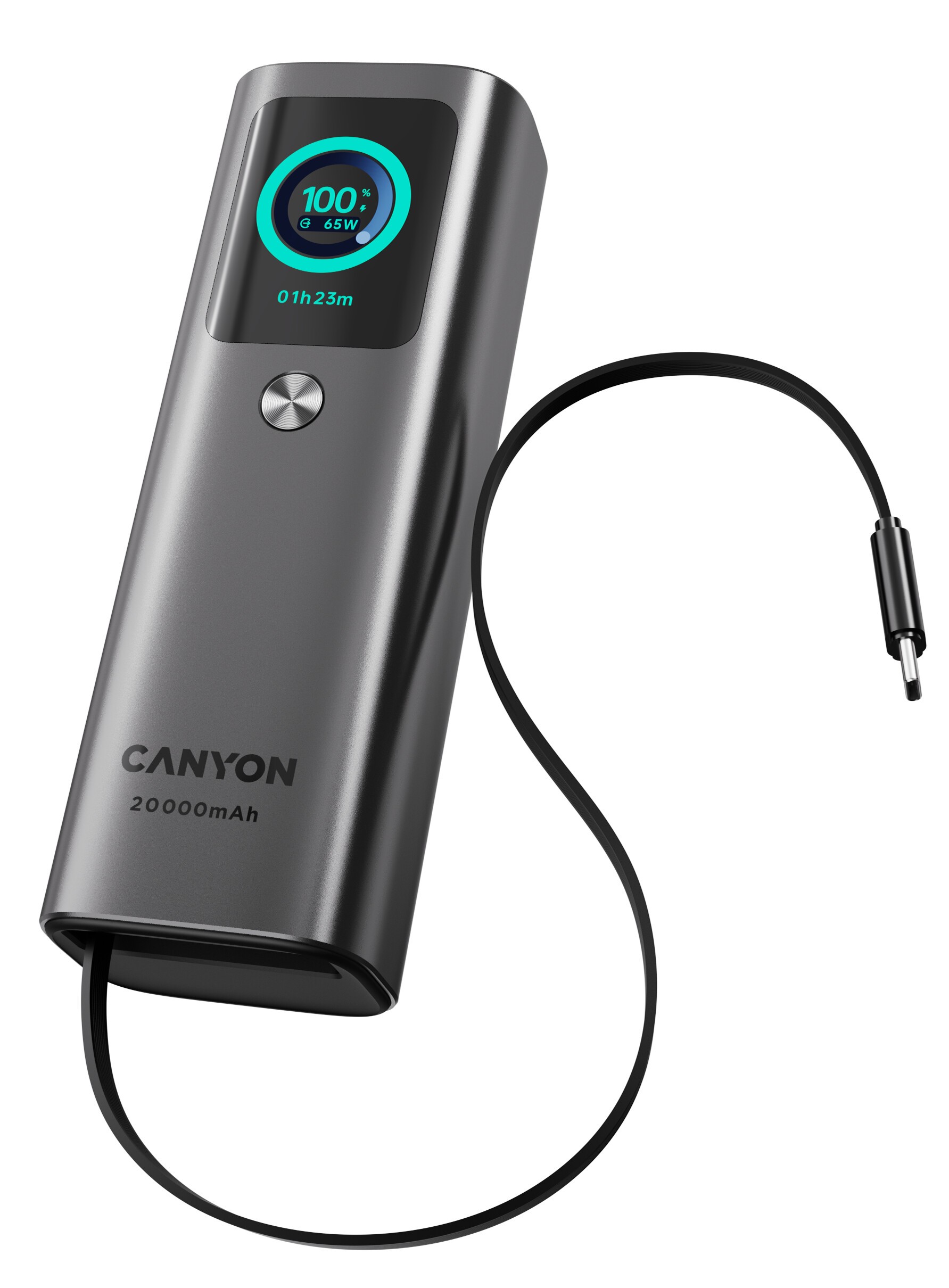 Canyon OnPower 265 Powerbank 20000mAh, 165W, Aluminium Dark grey