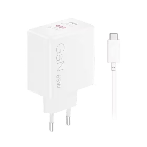 Lenovo Dual USB-C 65W GaN Ladegerät, weiß