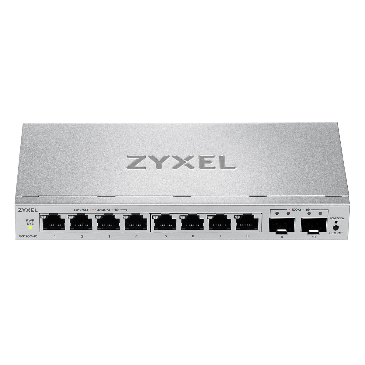 Zyxel GS1200-10v3 Smart Managed Switch 8x Gigabit Ethernet, 2x 1G SFP