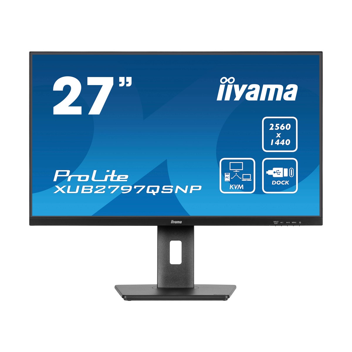 Iiyama ProLite XUB2797QSNP-B1 27" QHD IPS, 100Hz, HDMI, DisplayPort, USB-C (PD 96W), USB-Hub