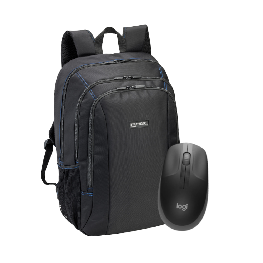 PEDEA Gamingrucksack 17,3" + Logitech M190 Wireless Maus