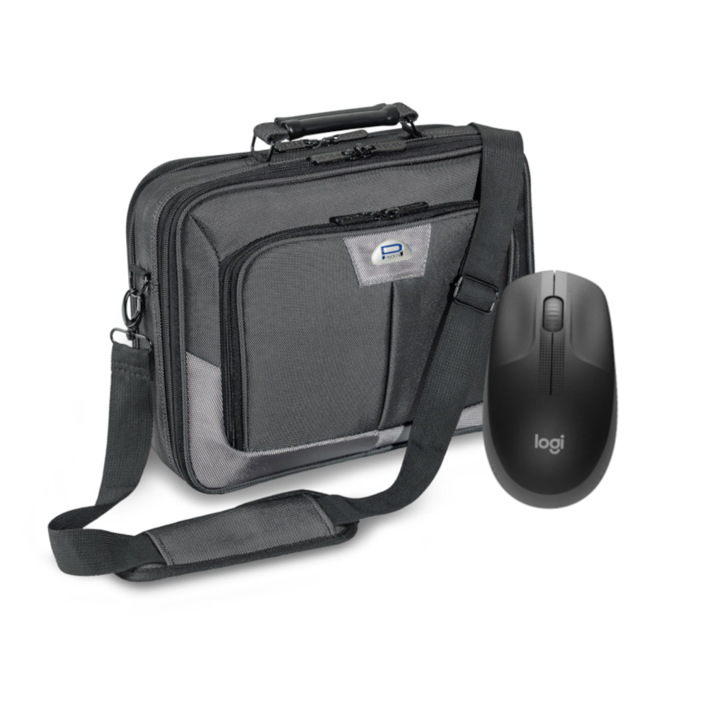 PEDEA Notebooktasche "Premium", 17,3" + Logitech M190 Maus [für Notebooks bis 43,9cm]