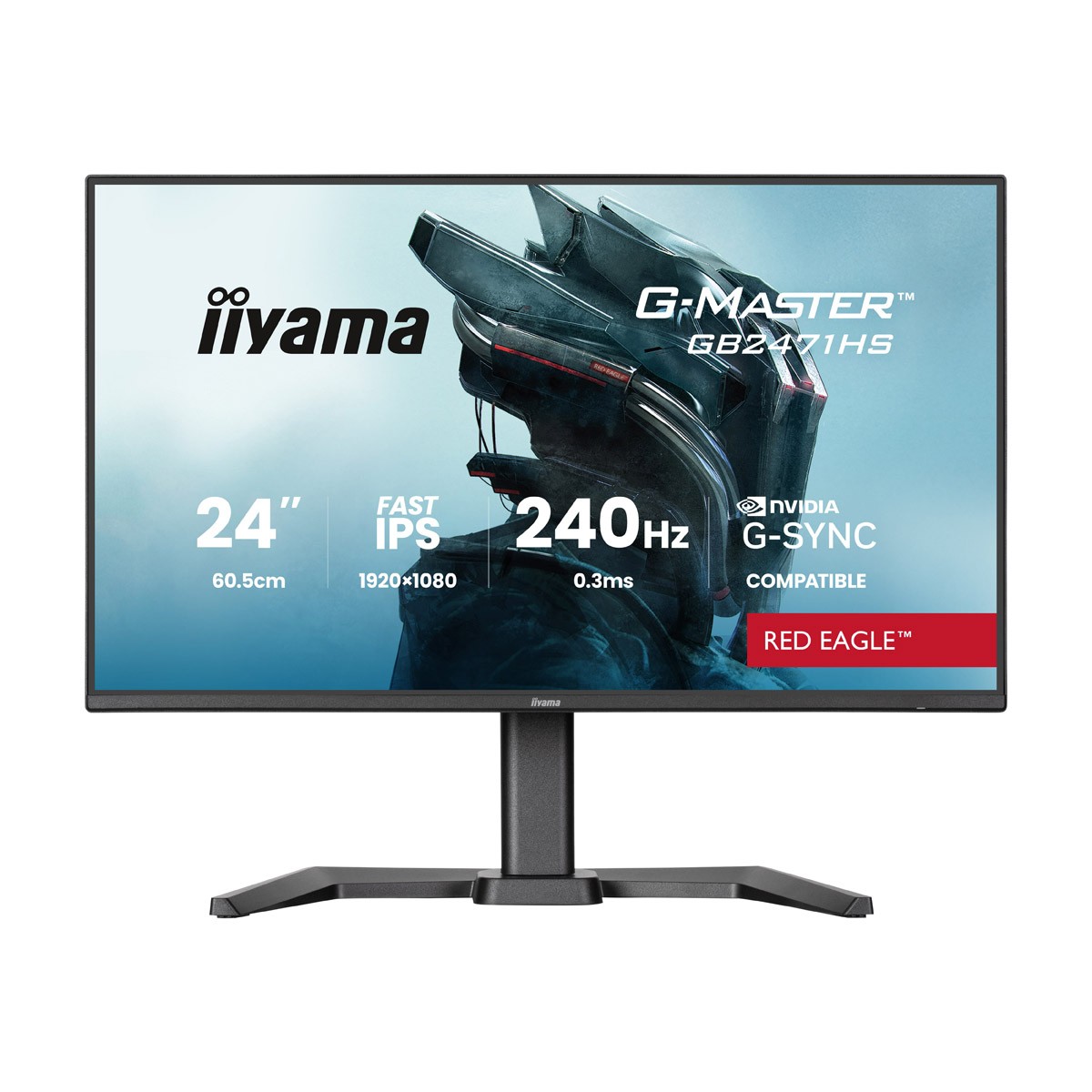 Iiyama GB2471HS-B1 Gaming Monitor 24? Full-HD IPS, 240 Hz, 0.3 ms MPRT, G-Sync kompatibel