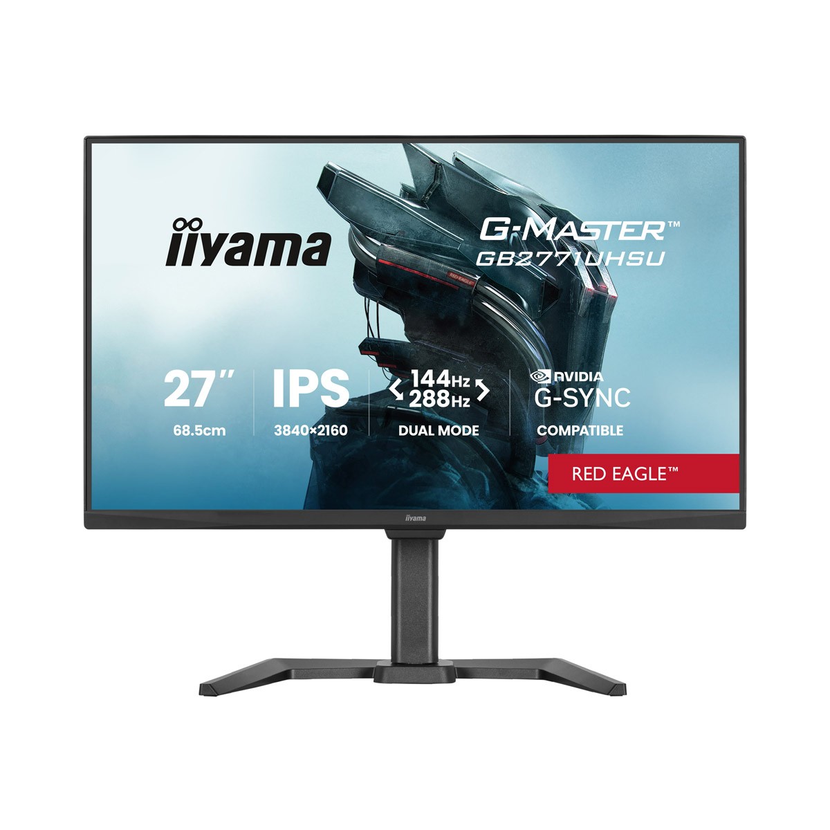 Iiyama GB2771UHSU-B1 Gaming Monitor 27? 4K UHD IPS, 144 Hz, 0.8 ms MPRT, USB-Hub, USB-C, G-Sync kompatibel, AMD Free Sync Premiu