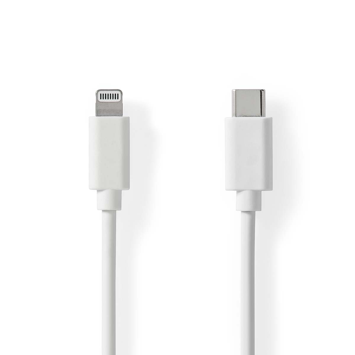 Nedis Lightning Kabel- USB 2.0 | Apple Lightning 8-Pin | USB-C™ Stecker | 480 Mbps | Vernickelt | 1.00 m | Rund | PVC | Weiss | 