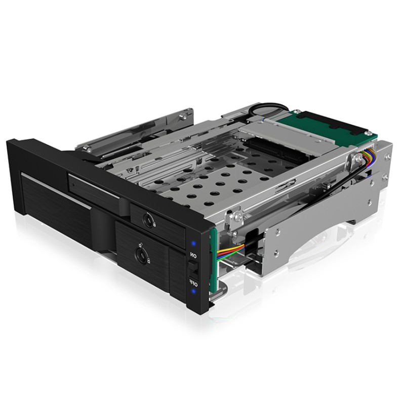 ICY BOX IB-173SSK 2-fach Wechselrahmen für 1x 2,5" und 1x 3,5" SATA/SAS Festplatten