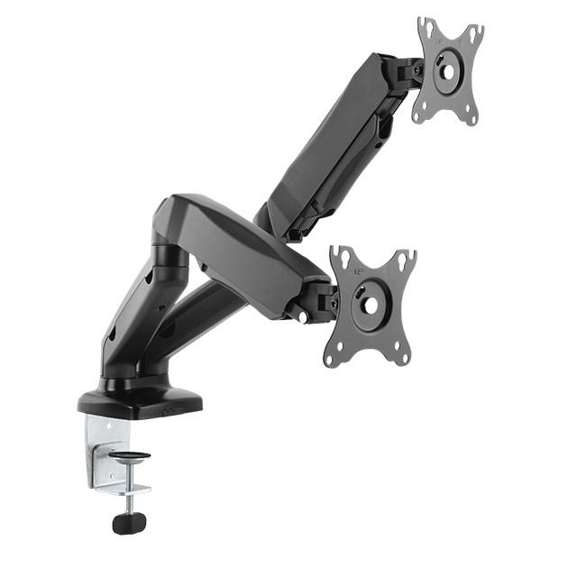 ICYBOX Monitorständer, für 2x Monitore, bis zu 27" mit Tischhalterung