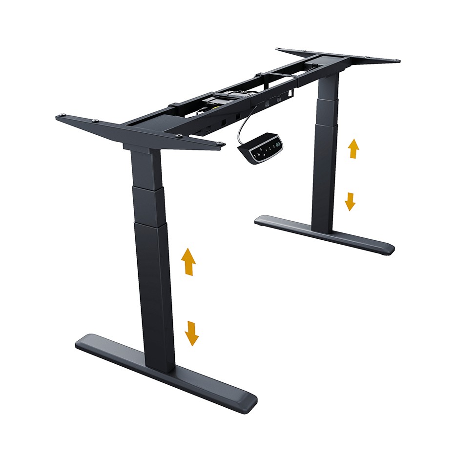ICY BOX IB-EW205B-T Elektrisch höhenverstellbares Sitz-/Steh -Tischgestell mit digitalem Memory-Touch-Panel