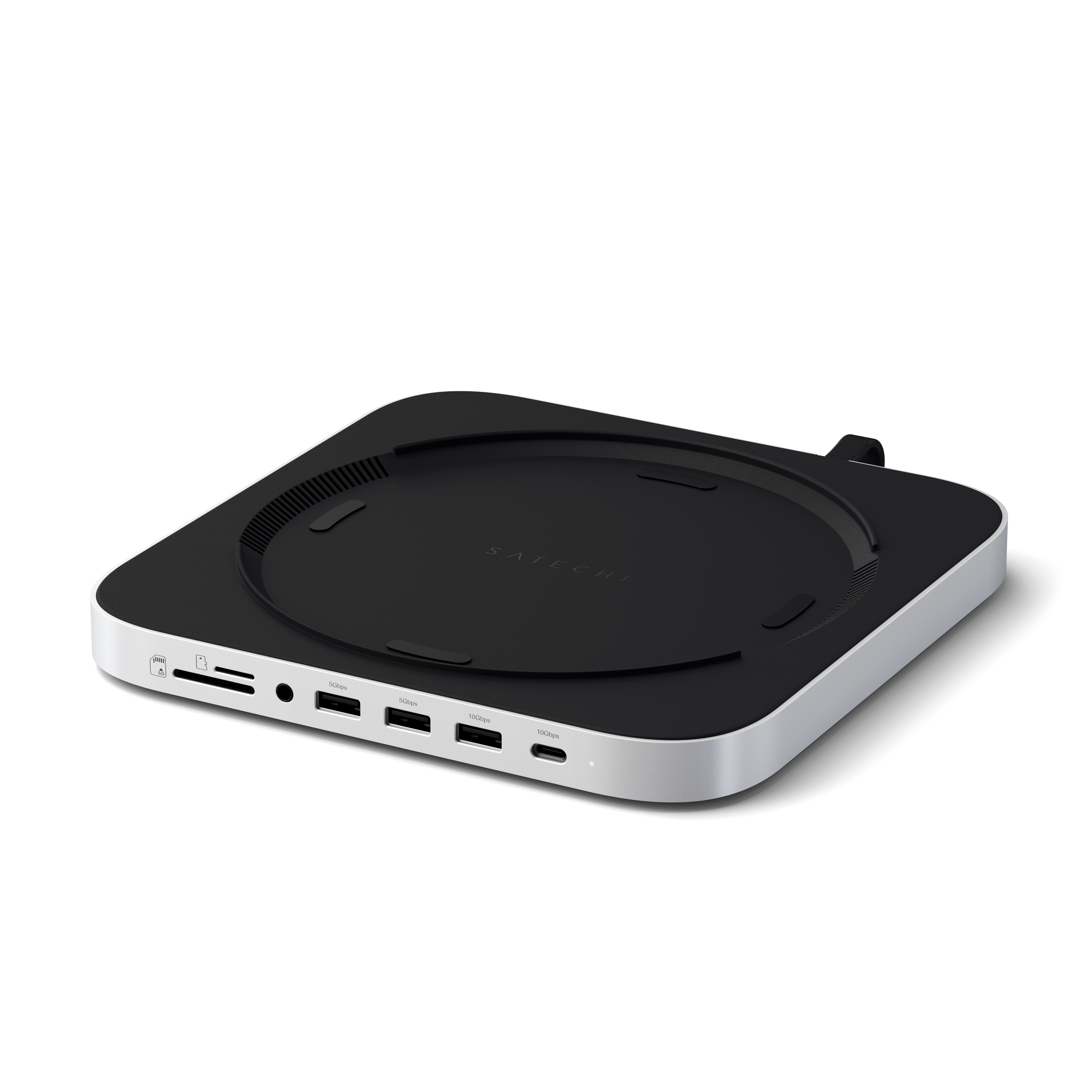 Satechi Stand Hub für Mac Mini M1/M2 / Studio M1/M2 NVMe SSD Integriertes NVMe-SSD-Gehäuse, 7 Schnittstellen (1 x USB-C 3.2, 2 x
