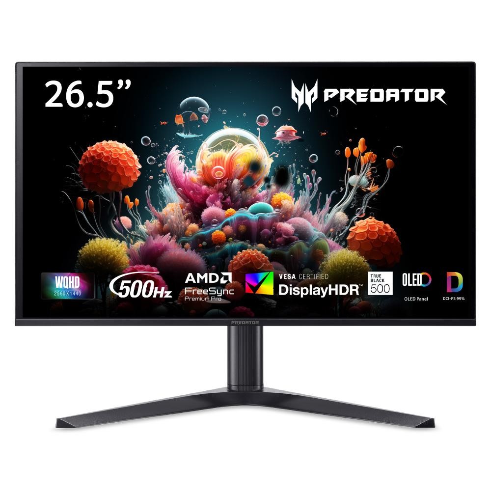 Acer Predator X (X27UW3bmiiprx) 26,5" QHD Gaming Monitor 67,3 cm (26,5"), QD-OLED, 240Hz, HDR400, 99% DCI-P3, 2x HDMI, 2x DP, Au