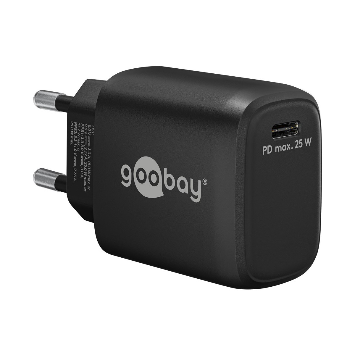 Goobay USB-C™ PD Schnellladegerät (25 W) schwarz