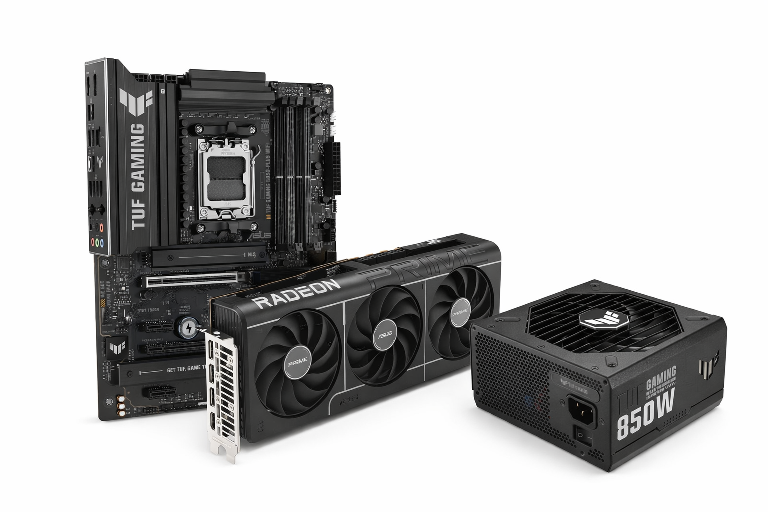 ASUS TUF GAMING B850-PLUS WIFI Upgrade Bundle 2 - mit Asus PRIME Radeon RX 9070 XT 16GB und Asus TUF GAMING-850G Netzteil