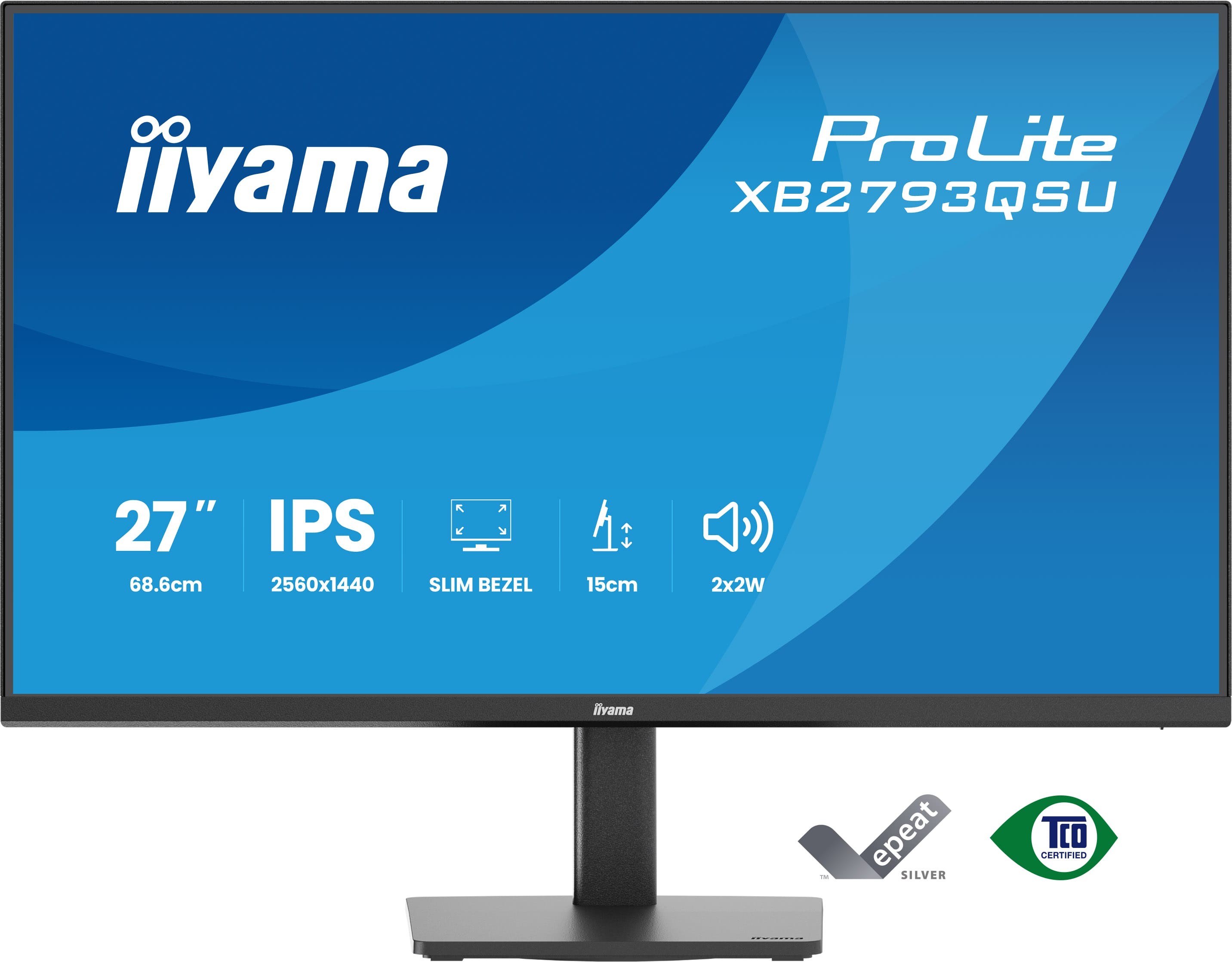Iiyama ProLite XB2793QSU-B1 Office Monitor 27" (68.6 cm) ,IPS, USB-Hub, 75Hz Bildwiederholrate