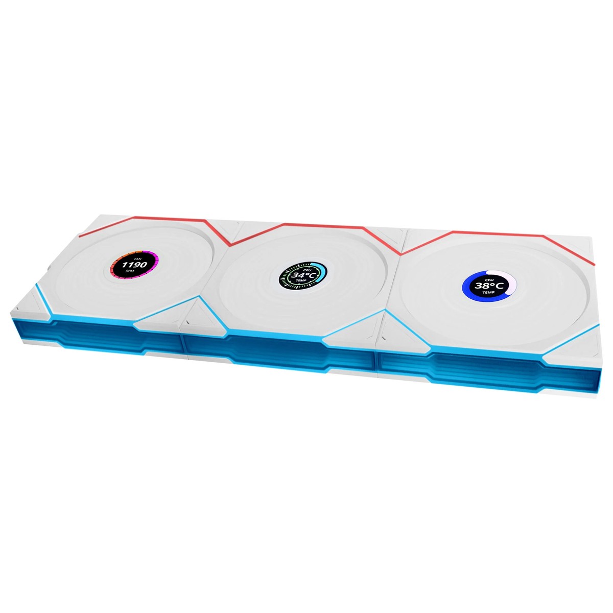 Lian Li UNI FAN TL120 LCD Reverse Blade Wireless White 3-Pack | Gehäuselüfter