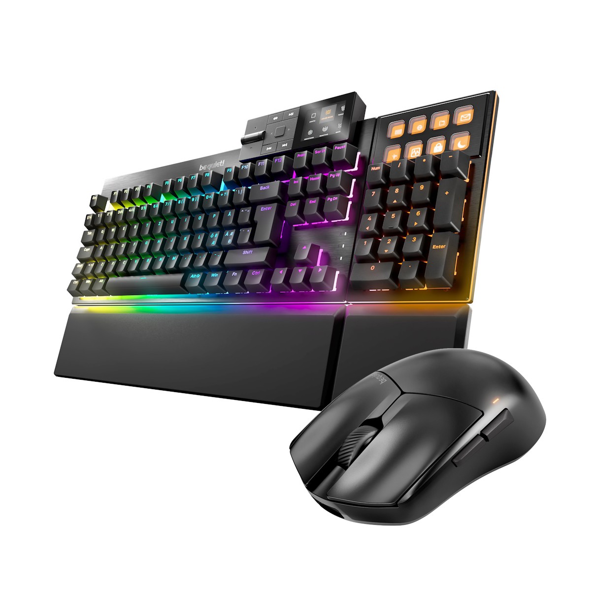 be quiet! Dark Mount Silent Tactile Tastatur - Gaming Tastatur mit geschmierten Taktilen Switches, 3 Schicht-Dämmung, Media Dock
