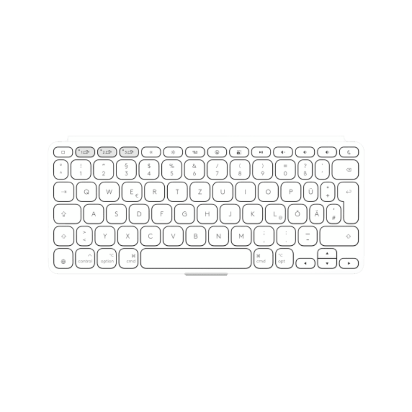 LOGITECH Keys-To-Go 2 für iPad, iPhone, Mac und Apple TV kabellose Tastatur Hellgrau