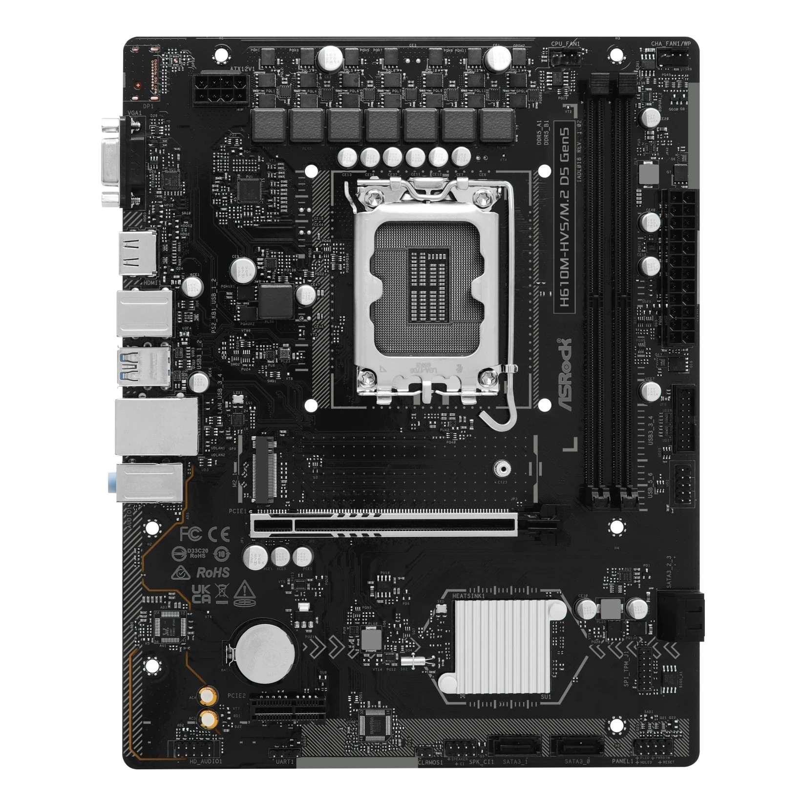 ASRock H610M-HVS/M.2 D5 Gen5 Mainboard