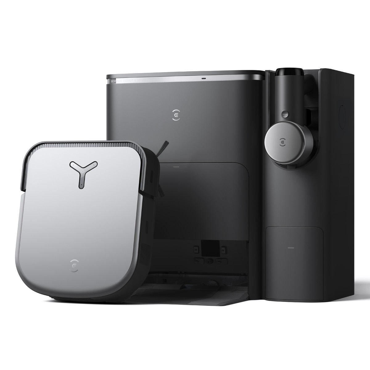 ECOVACS DEEBOT X2 COMBO Schwarz Saug-Wisch-Roboter mit Reinigungsstation und Akkustaubsauger