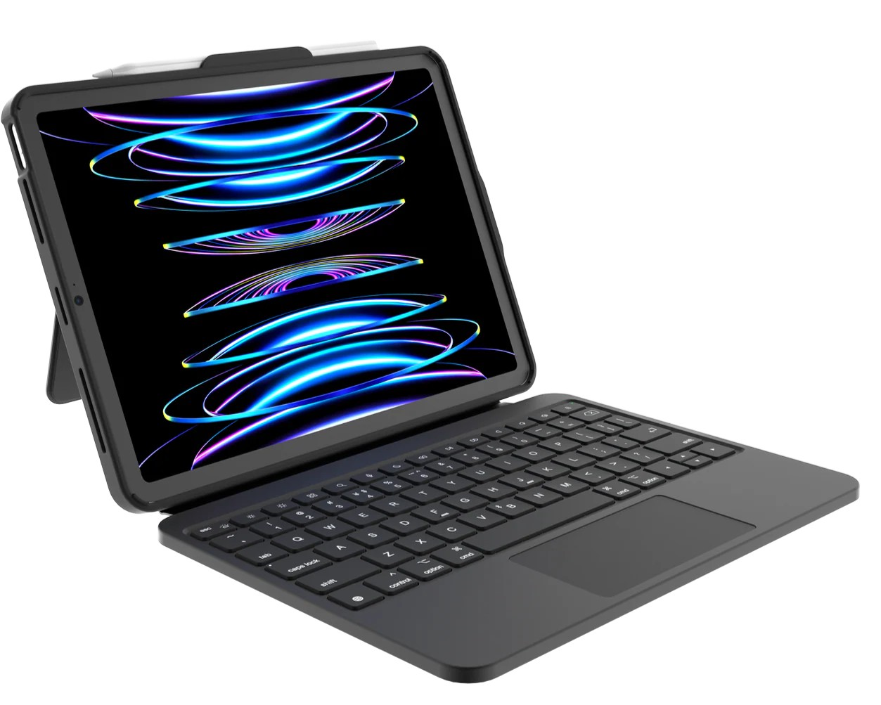 Deqster Tastaturhülle Prime Keyboard für iPad (10.Gen. / A16) Plug and GO über USB-C, Spritzwassergeschütztes Design, 2x USB-C-A