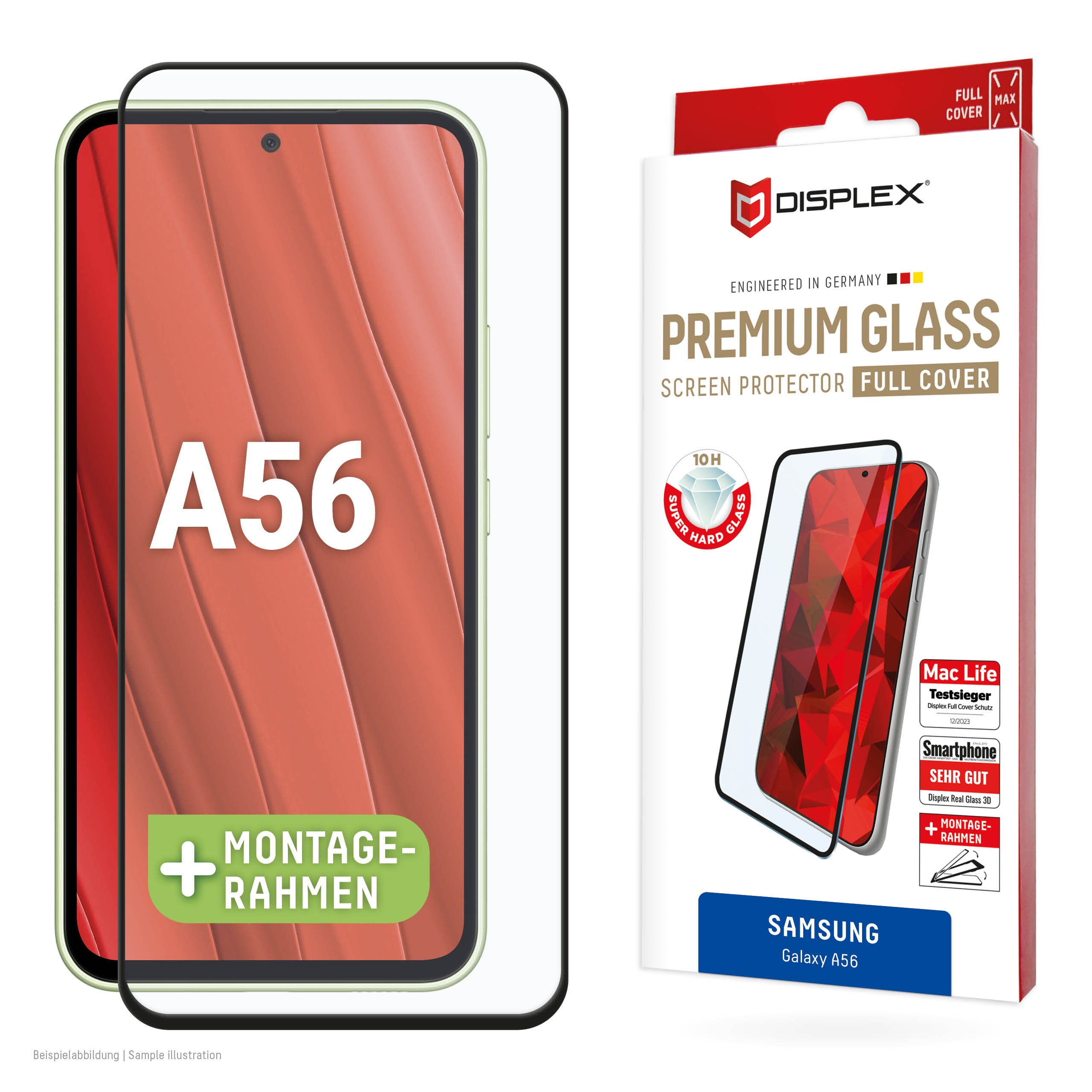 DISPLEX Premium Glasschutzfolie FC für Samsung Galaxy A56 Kratzer-resistent, ultra-dünn, Schmutzabweisend