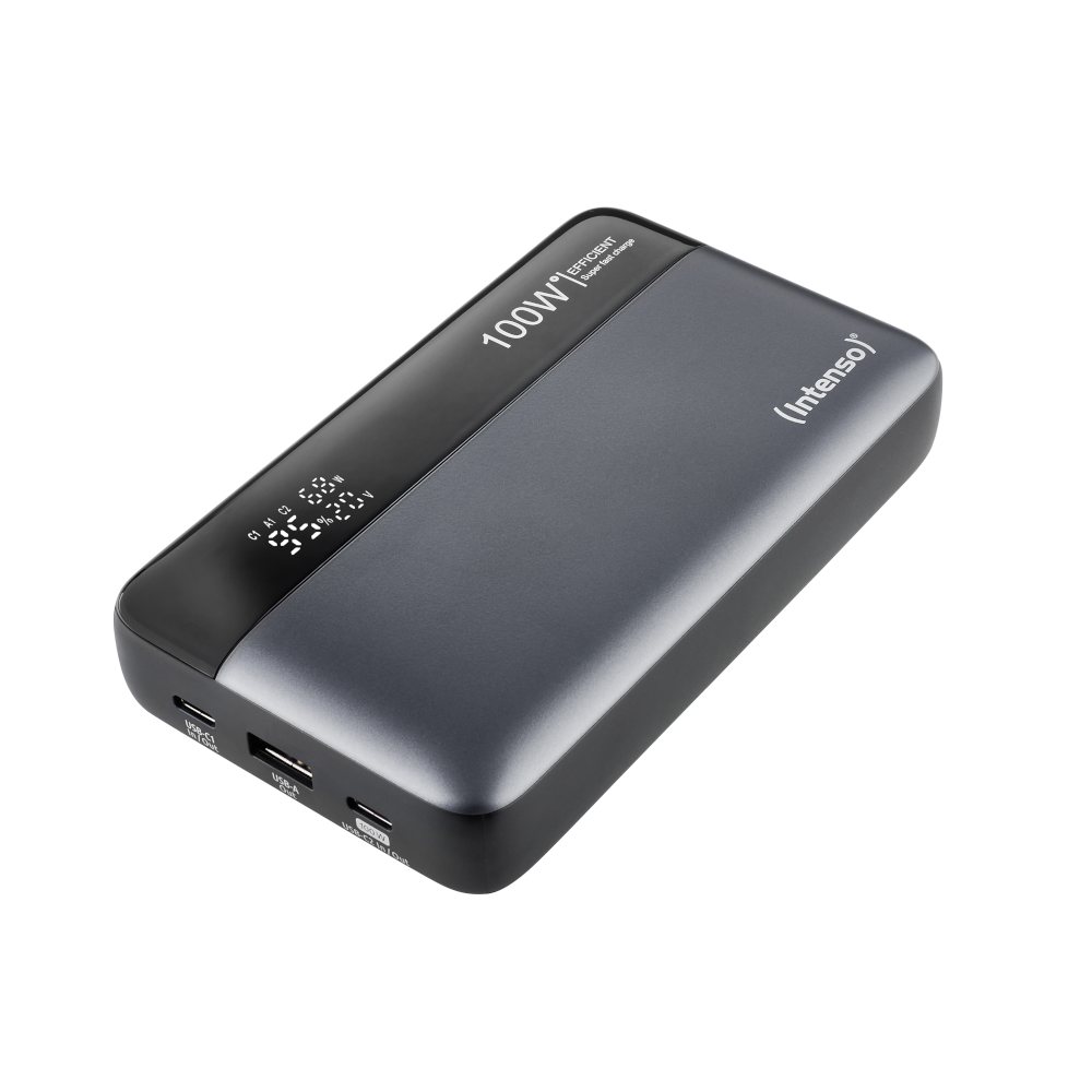 Intenso Powerbank HE20000 100W Power Delivery Lithium Ionen Akku: 20.000 mAh Kapazität, Unterstützt schnelles Laden, Lädt bis zu