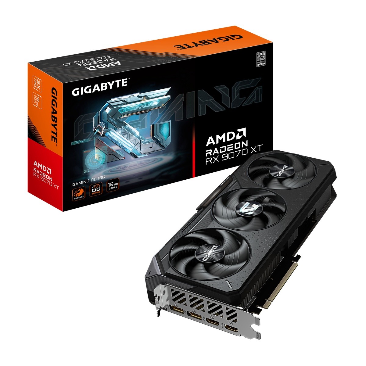 Gigabyte Radeon RX 9070 XT 16GB Gaming OC Grafikkarte - 16GB GDDR6, 2x HDMI, 2x DP