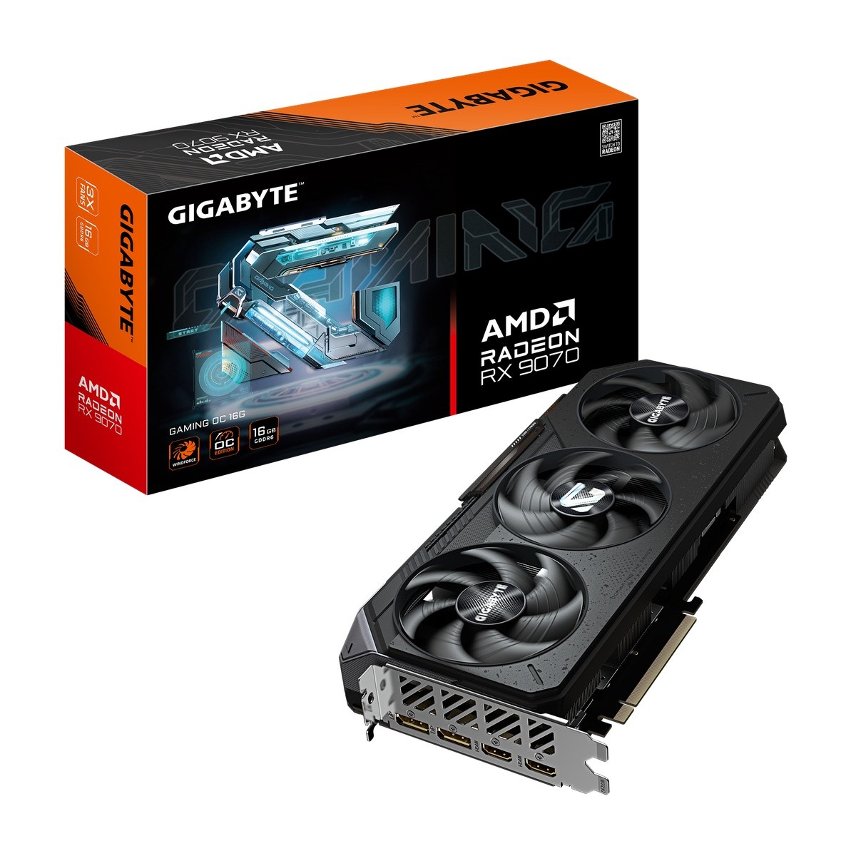 Gigabyte Radeon RX 9070 16GB Gaming OC Grafikkarte - 16GB GDDR6, 2x HDMI, 2x DP