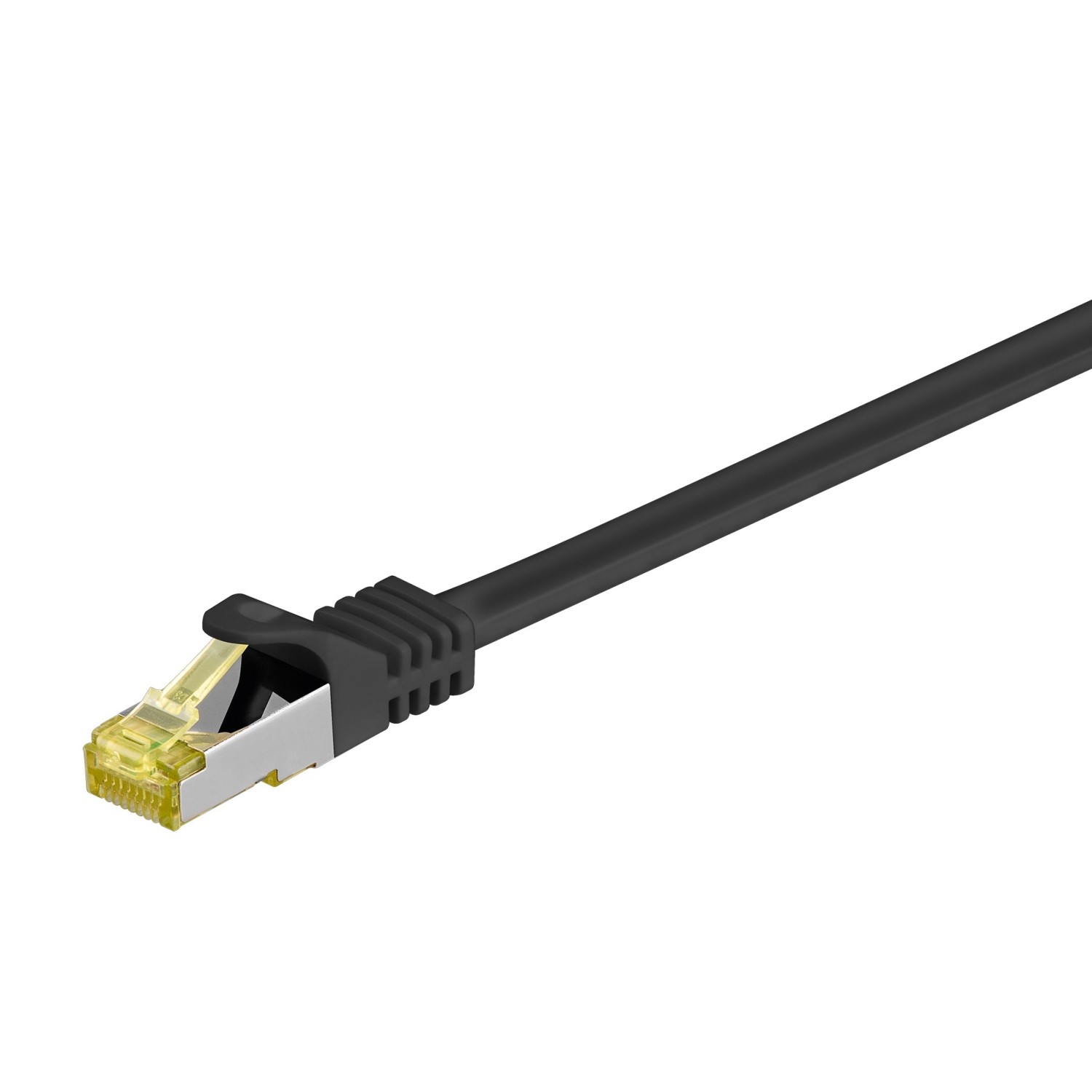 Goobay 1,5m RJ45 Patchkabel CAT 6A S/FTP (PiMF), 500 MHz, mit CAT 7 Rohkabel, schwarz LSZH halogenfrei, Kupfer