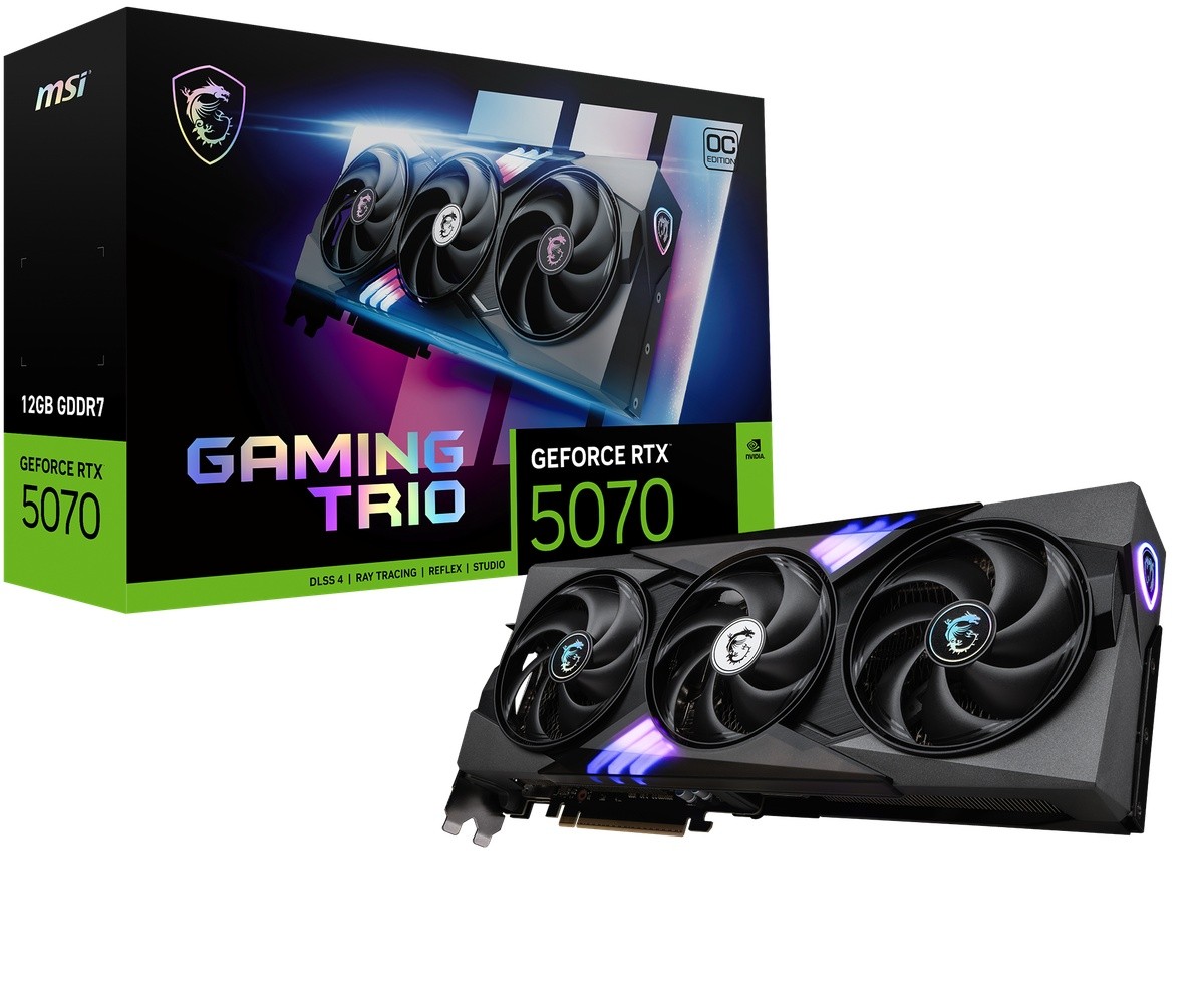 MSI GeForce RTX 5070 12G GAMING TRIO OC - 12GB GDDR7, HDMI, 3x DP