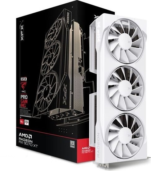 XFX Radeon RX 9070XT SWIFT Gaming 16GB White - 16GB GDDR6, 1x HDMI, 3x DP