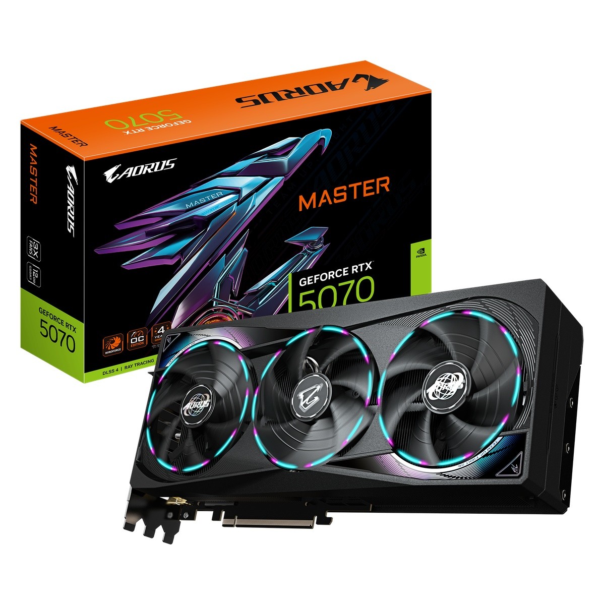 GIGABYTE AORUS GeForce RTX 5070 Master 12G - 12GB GDDR7, HDMI, 3x DP