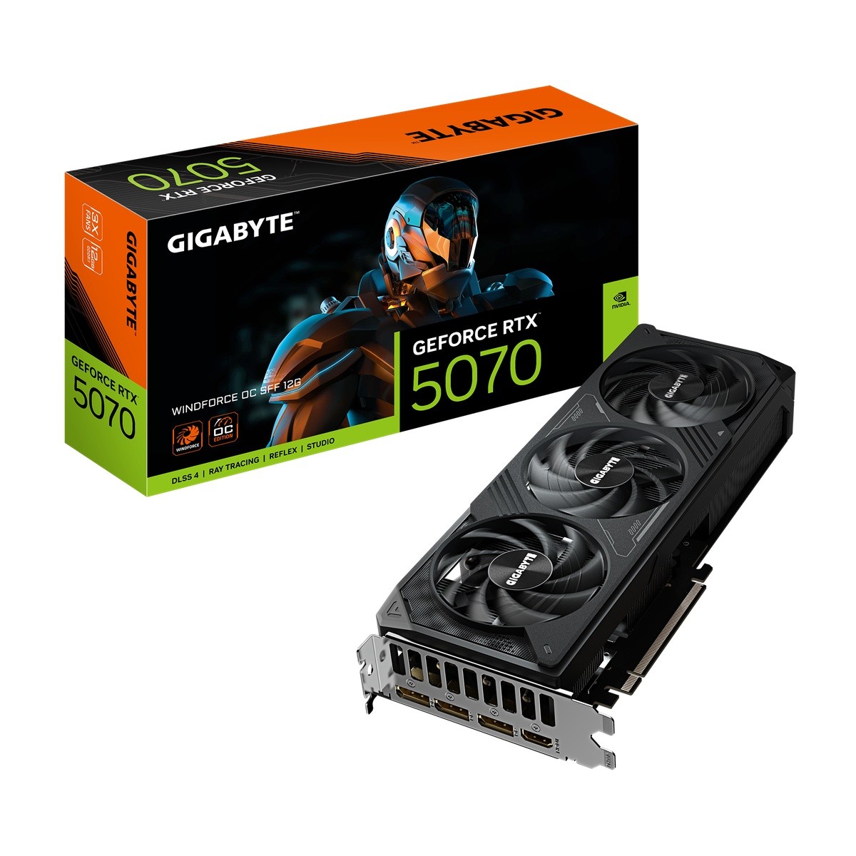 GIGABYTE GeForce RTX 5070 Windforce OC SFF 12G - 12GB GDDR7, HDMI, 3x DP
