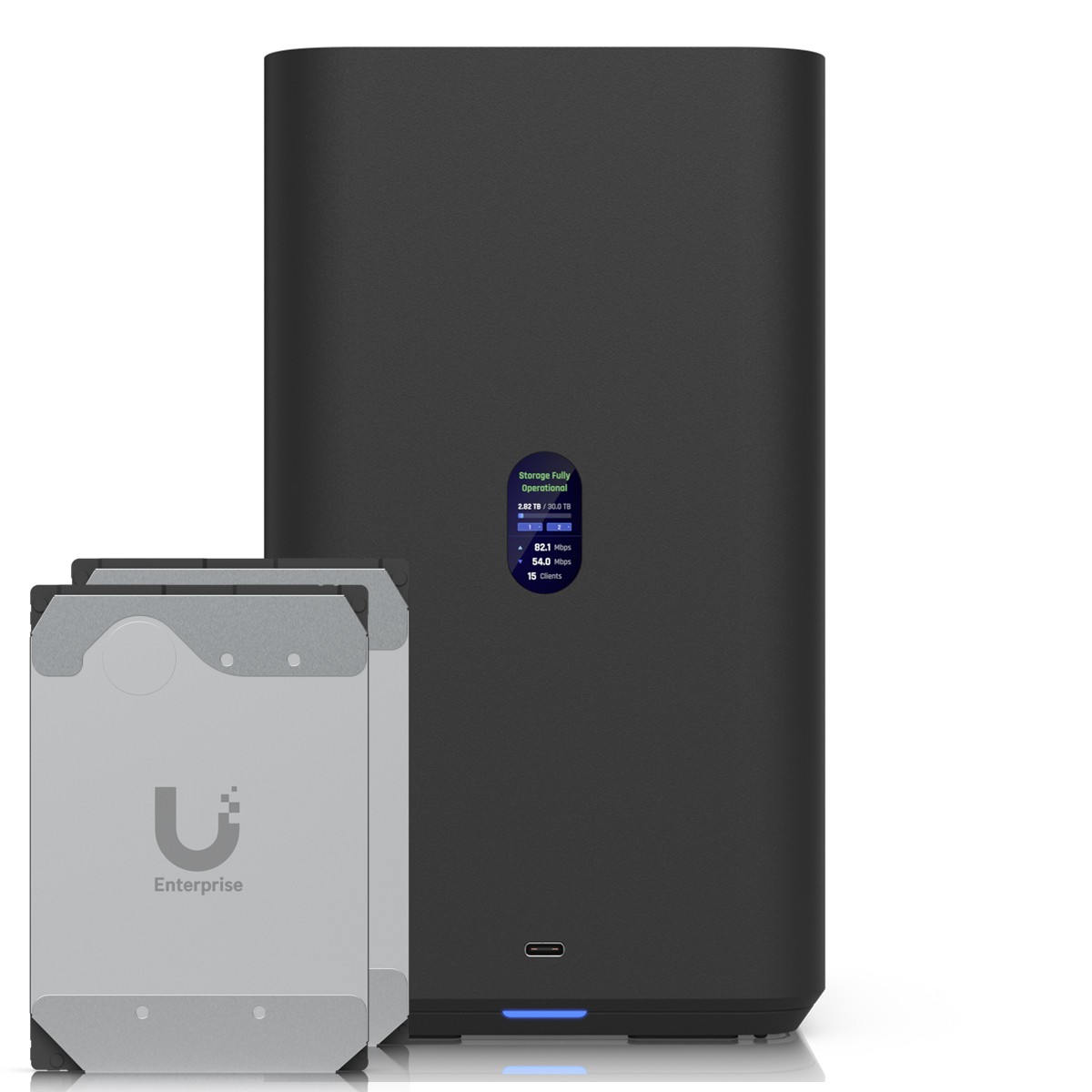 Ubiquiti UNAS 2 Schwarz 32TB Enterprise HDD NAS-Bundle NAS inkl. 2x 16TB Ubiquiti 3.5 Zoll Enterprise Festplatte