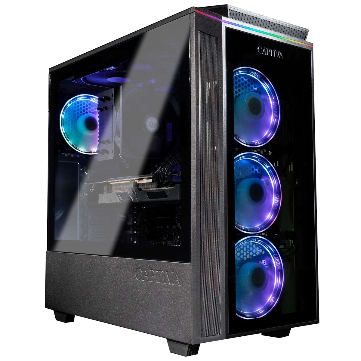 Captiva Highend Gaming PC R89-506 AMD Ryzen 7 7800X3D, 64GB DDR5 RAM, 2TB M.2 SSD, NVIDIA GeForce RTX 5070 Ti (16GB GDDR7), Wind