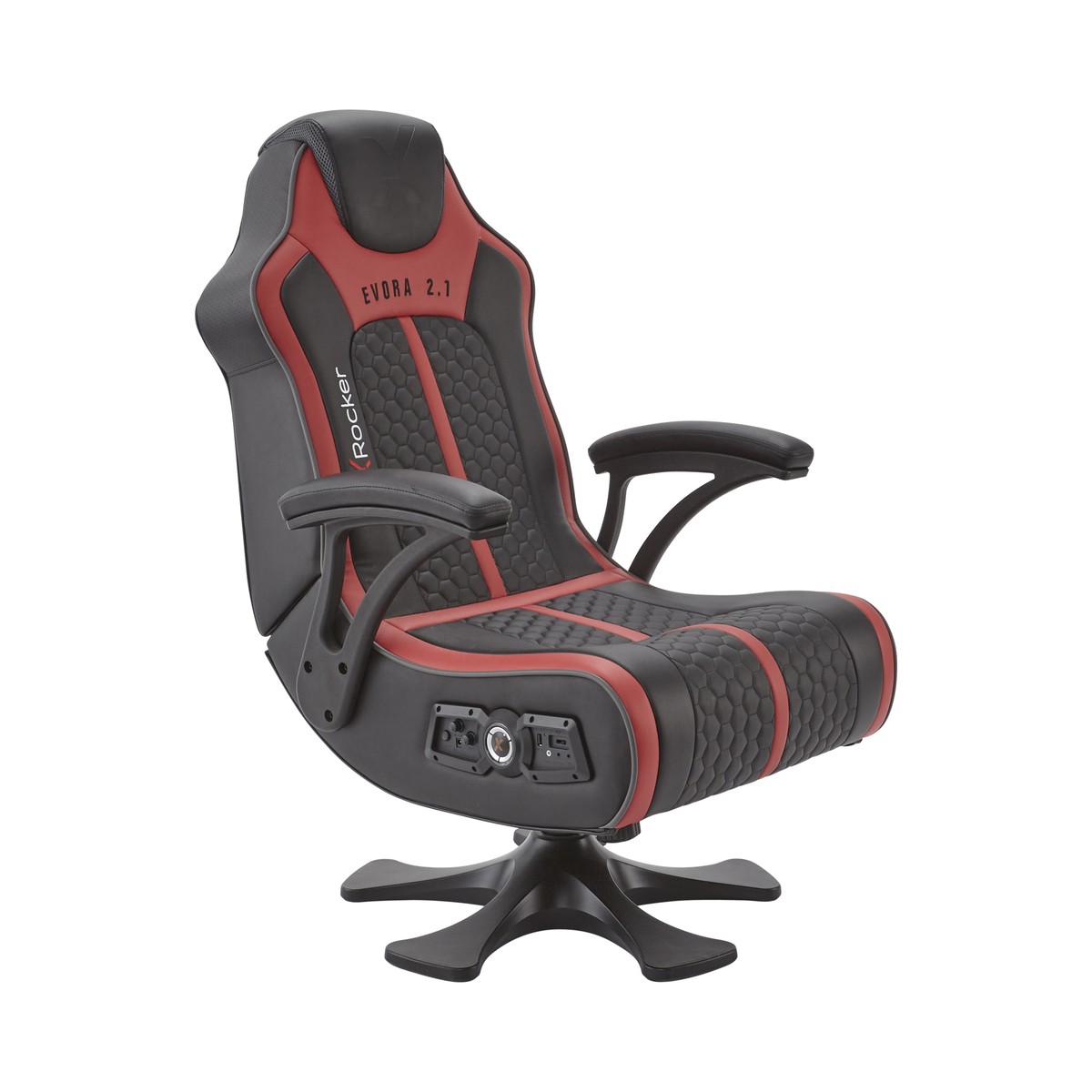 X Rocker Evora 2.1 Gaming & Entertainment Sessel mit Subwoofer & Vibration - Schwarz/Rot