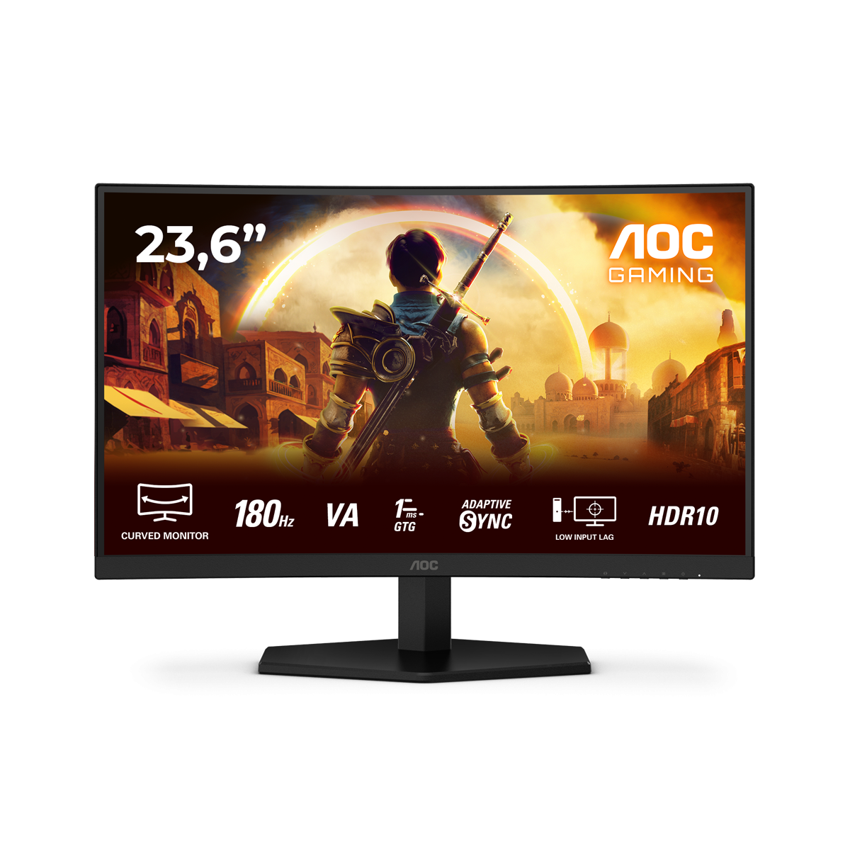 AOC C24G42E 24 Zoll Full HD Curved Monitor, 180 Hz, 0.5 ms, FreeSync Premium (1920x1080, 1x HDMI 2.0, 1x DisplayPort 1.4) schwar