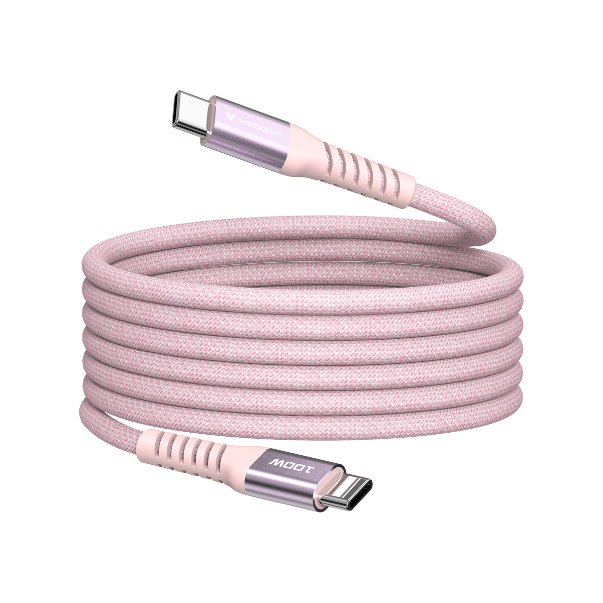 VERBATIM Sync & Charge USB-C zu USB-C 100W Magnetkabel 120 cm - pink