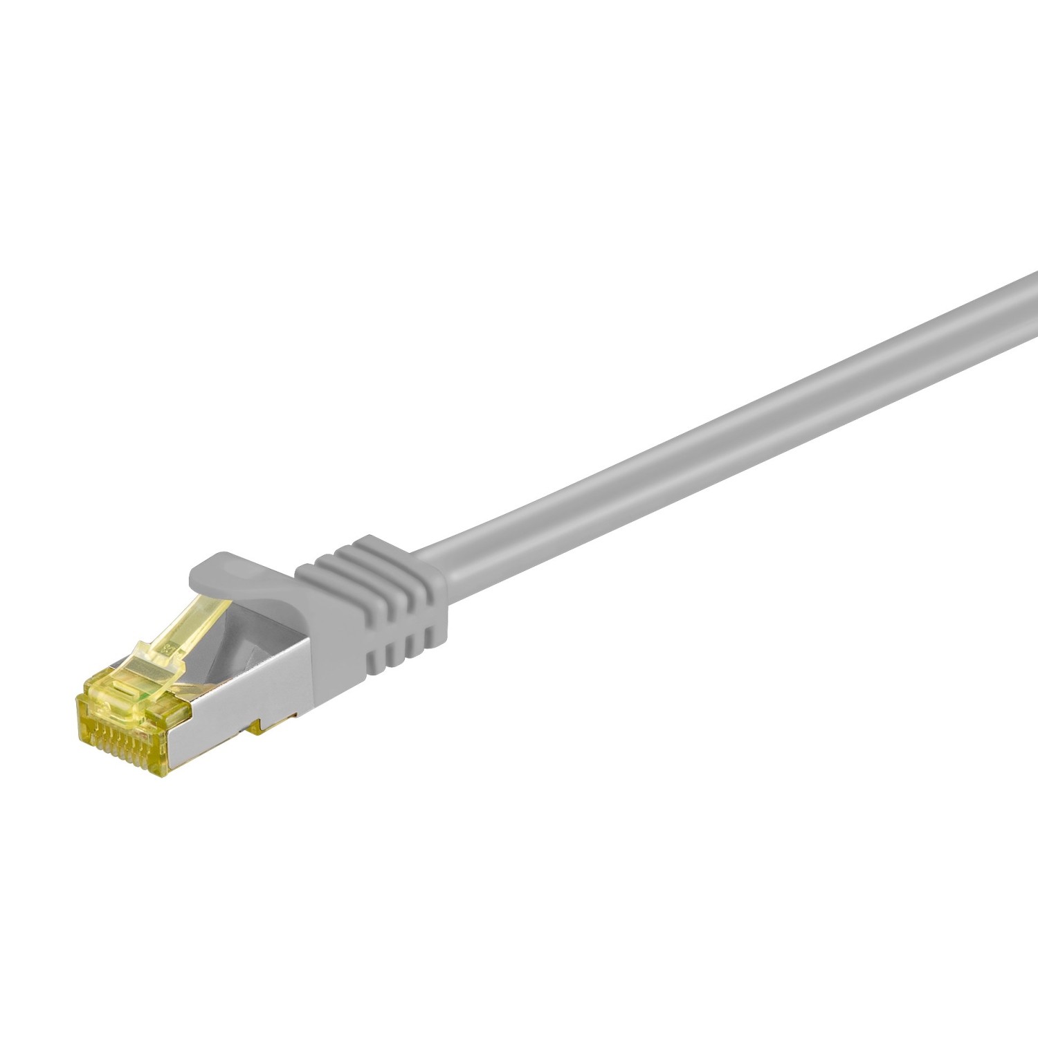 Goobay 2m RJ45 Patchkabel CAT 6A S/FTP (PiMF), 500 MHz, mit CAT 7 Rohkabel, grau LSZH halogenfrei, Kupfer