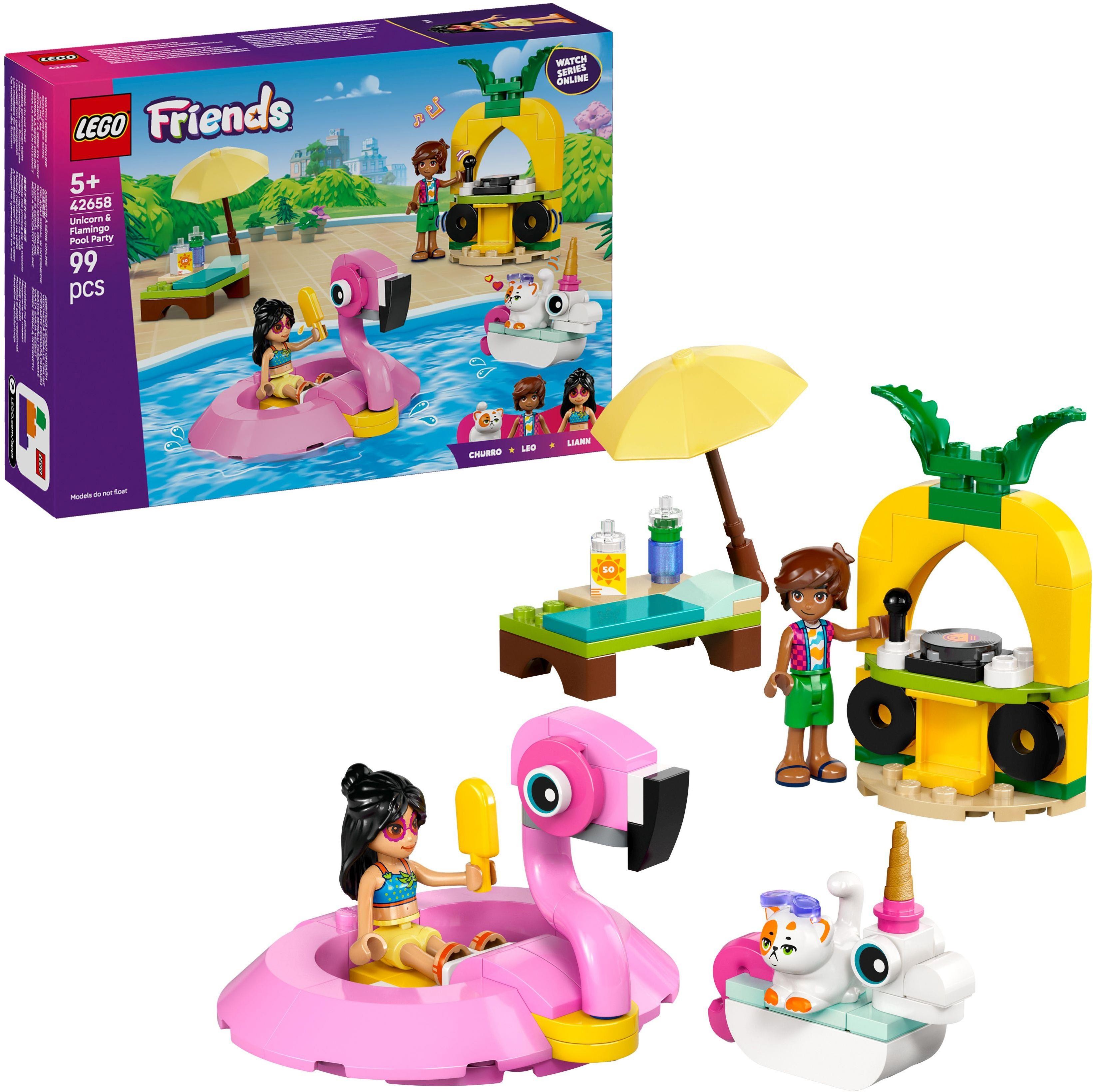 Friends Poolparty mit Einhorn und Flamin