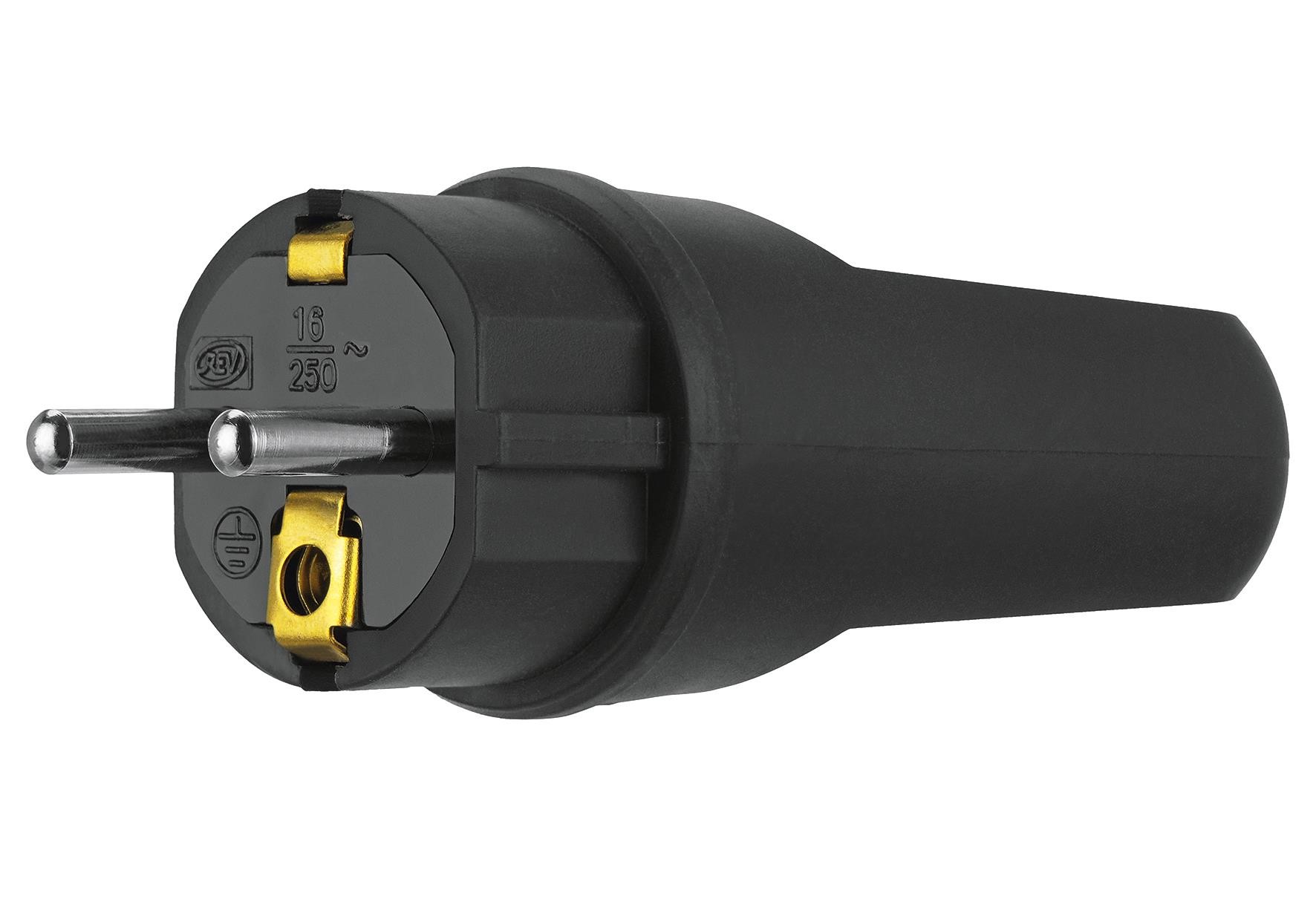 REV RITTER SchuKo-Stecker Vollgummi SK schwarz