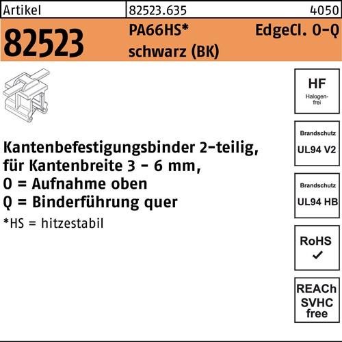 Befestigungsbinder R 82523 Edgecl. 4,6x150/35 PA66HS sw OQ 500St HELLERMANNTYTON - VPE: 500