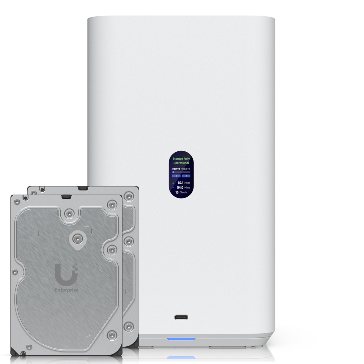 Ubiquiti UNAS 2 Weiß 16TB Enterprise HDD NAS-Bundle NAS inkl. 2x 8TB Ubiquiti 3.5 Zoll Enterprise Festplatte