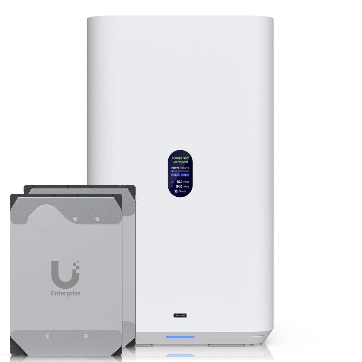 Ubiquiti UNAS 2 Weiß 32TB Enterprise HDD NAS-Bundle NAS inkl. 2x 16TB Ubiquiti 3.5 Zoll Enterprise Festplatte