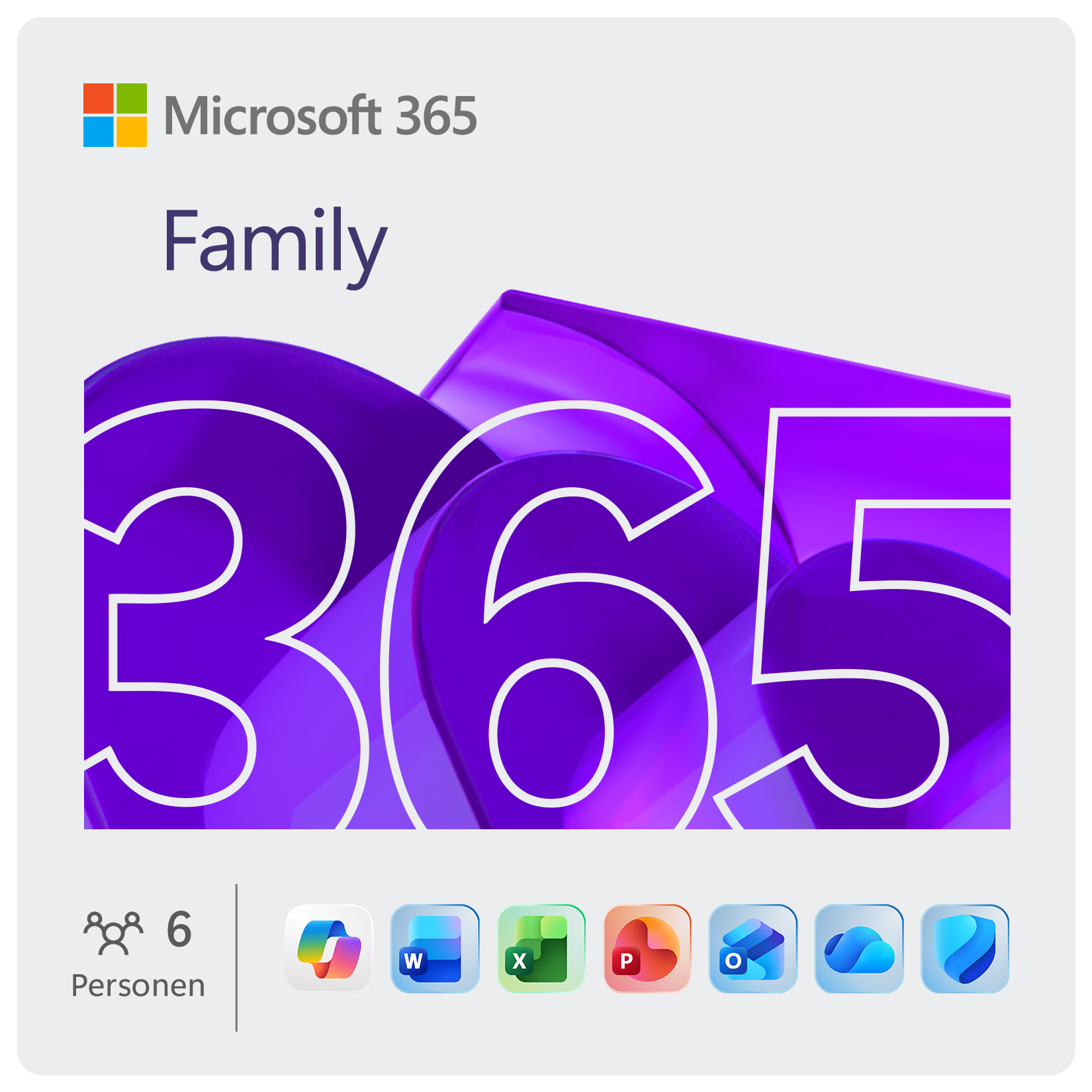 Microsoft 365 Family [6 Benutzer /1 Jahr / 6TB OneDrive] - mit Word, Excel, PowerPoint, OneNote, Outlook, Access und mehr