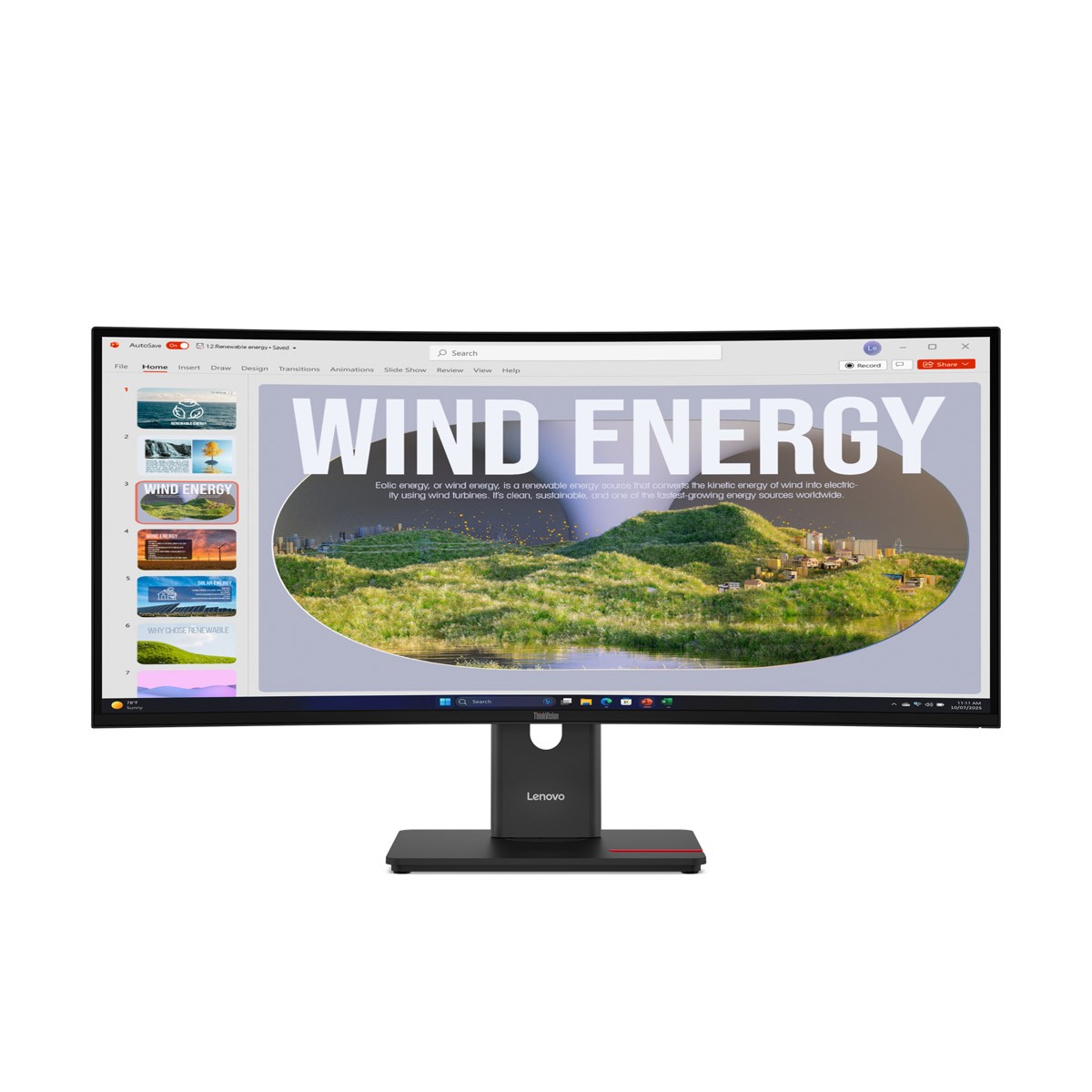 Lenovo ThinkVision T34WD-40 34" QHD VA, Curved, 120HZ, 6ms, HDMI, DisplayPort, USB-C (PD15W)