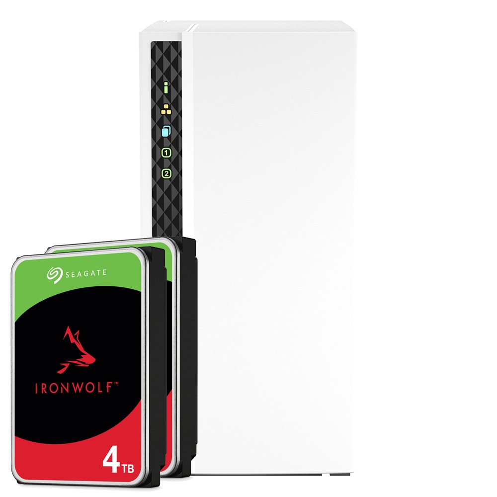 QNAP TS-233 8TB Seagate IronWolf NAS-Bundle NAS inkl. 2x 4TB Seagate IronWolf 3.5 Zoll SATA Festplatte